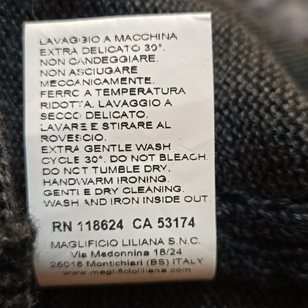 Montechiaro Men's Pullover Sweater Wool Blend Black Size 2XL